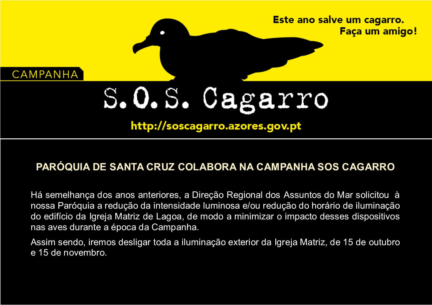 Campanha SOS Cagarro 2018